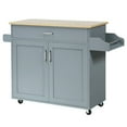 thumbnail image 1 of Kepooman Kitchen Island Cart, Serving Utility Carts,Rolling Kitchen Island Cart with Towel and Spice Rack-Gray, 1 of 10
