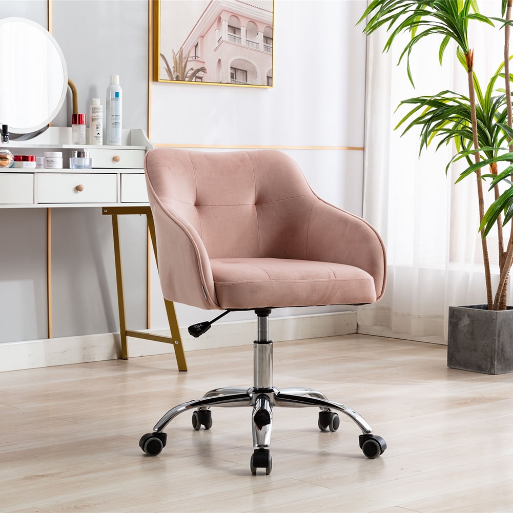 Kepooman Modern Accent Swivel Chair with Armrests, Height Adjustable Leisure Office Chair for Living Room and Bed Room, Pink Kepooman Modern Accent Swivel Chair with Armrests, Height Adjustable Leisure Office Chair for Living Room and Bed Room, Pink
