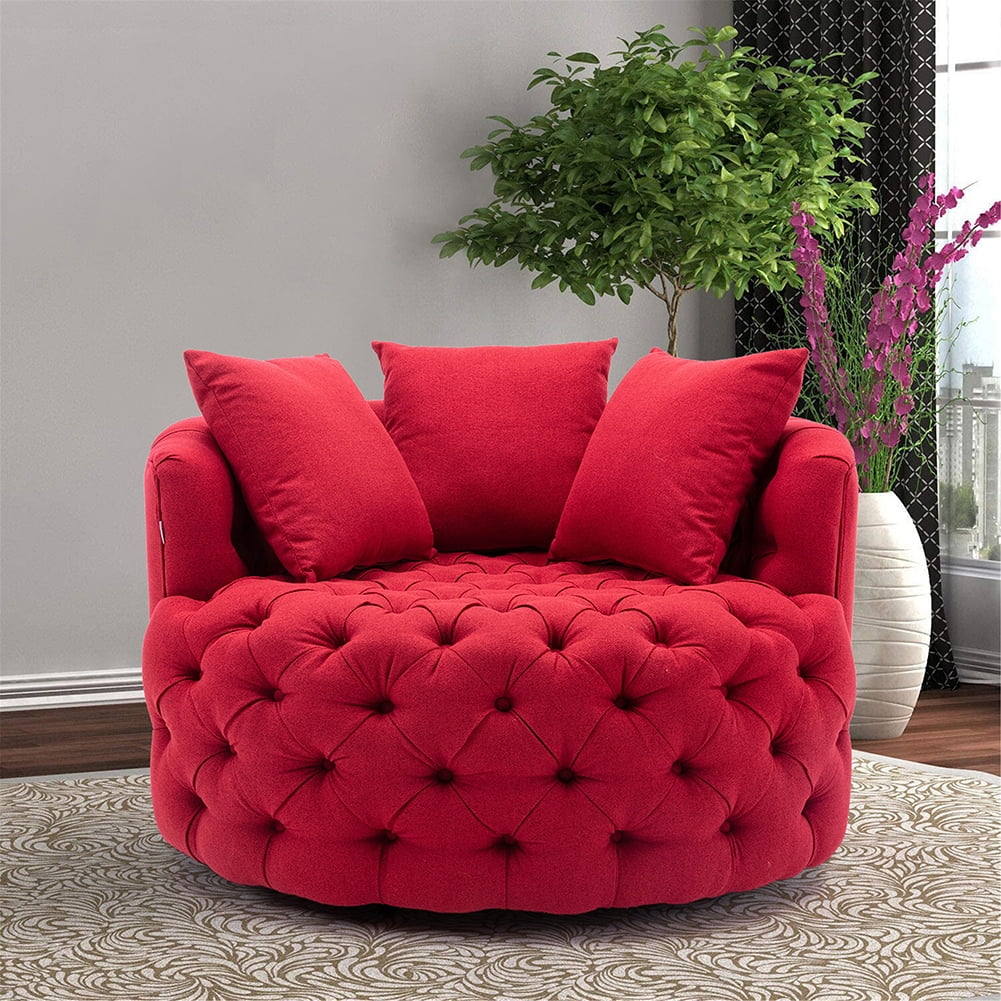 Kepooman Modern Akili Swivel Accent Chair for Hotel Living Room, Leisure Upholstered Half-Moon Metal Shaped Base Shell Chairs, Red Kepooman Modern Akili Swivel Accent Chair for Hotel Living Room, Leisure Upholstered Half-Moon Metal Shaped Base Shell Chairs, Red