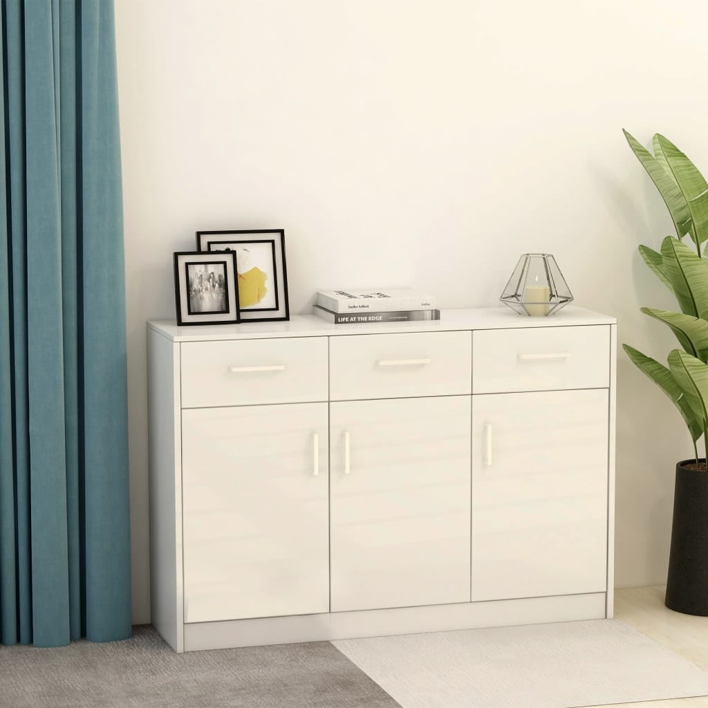 Kepooman Modern Buffet Cabinet with 3 Doors and 3 Drawers, Storage Sideboard Cabinet for Kitchen, White Kepooman Modern Buffet Cabinet with 3 Doors and 3 Drawers, Storage Sideboard Cabinet for Kitchen, White