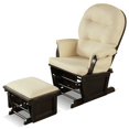 thumbnail image 1 of Kepooman Modern Glider Rocking Chair and Ottoman Cushion Set and Padded Armrests, Beige, 1 of 2