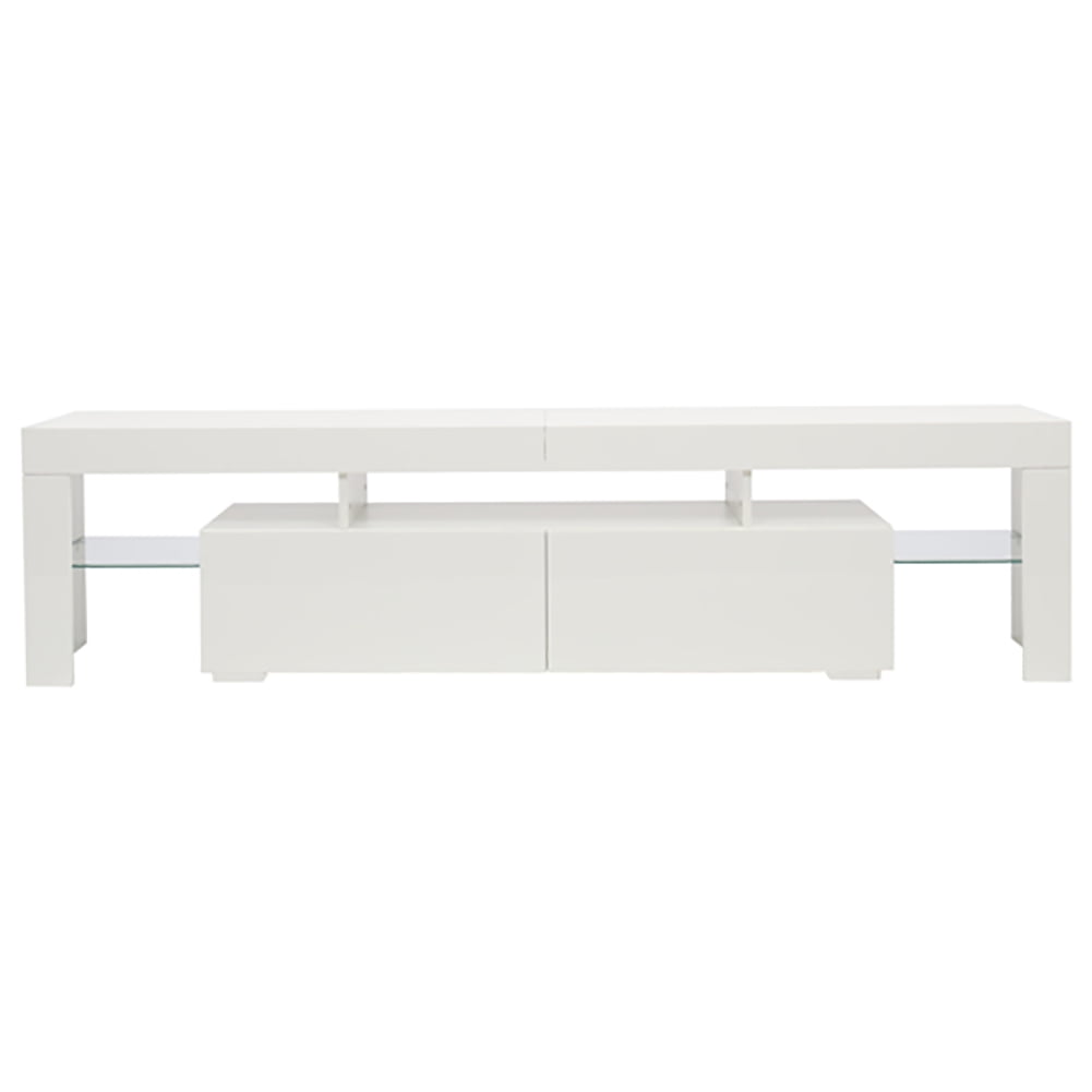 Kepooman Modern TV Stand with Led Lights, TV Stand TV Cabinet, Living Room Bedroom Furniture, White Kepooman Modern TV Stand with Led Lights, TV Stand TV Cabinet, Living Room Bedroom Furniture, White