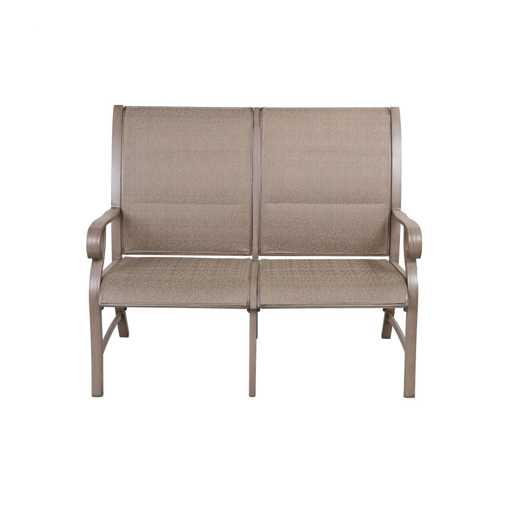 Kepooman Outdoor Garden Patio Double Seat Bench Chair Loveseat with Armrest, Rose Gold Kepooman Outdoor Garden Patio Double Seat Bench Chair Loveseat with Armrest, Rose Gold