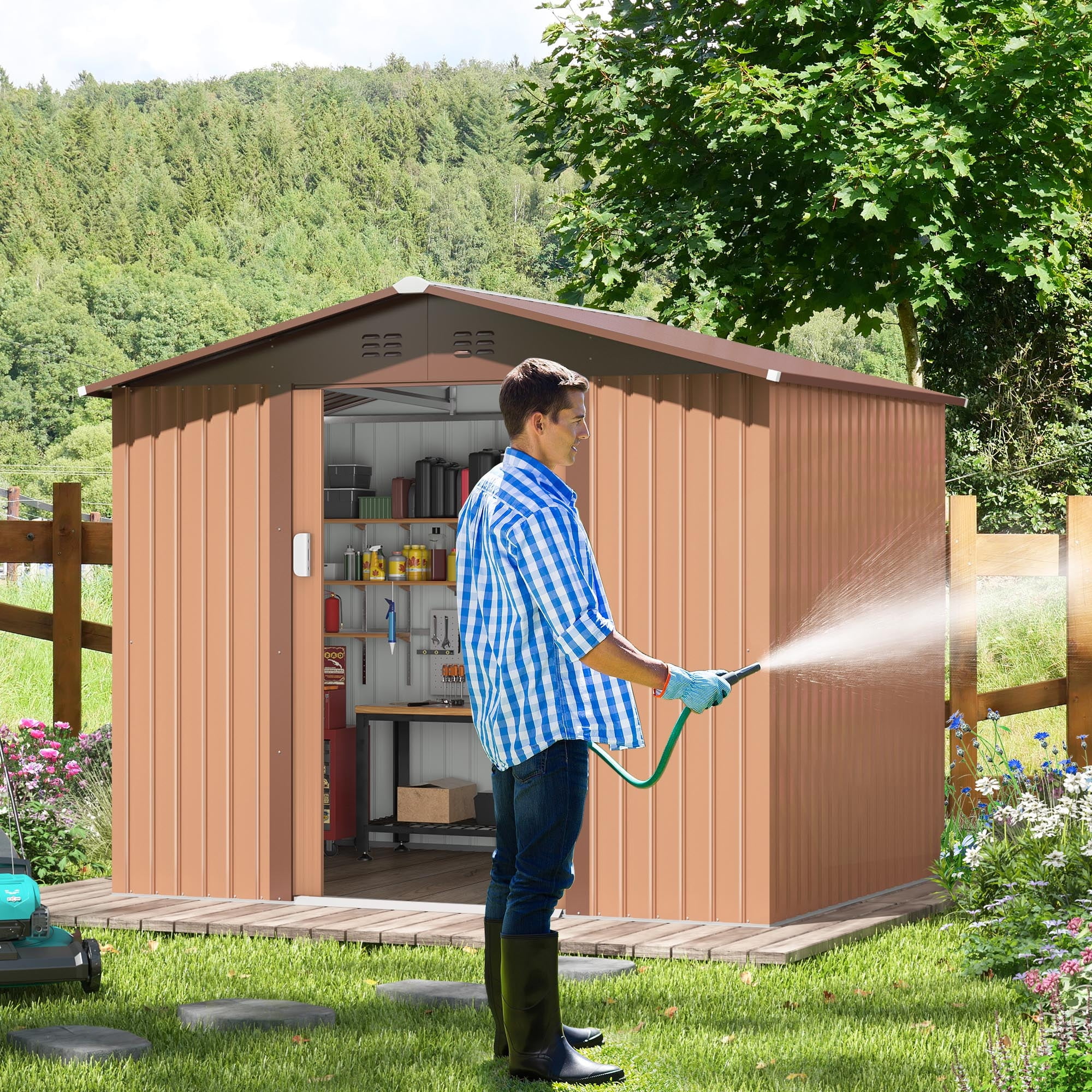 Kepooman Outdoor Garden Shed,Large Storage Sheds,Outdoor Storage Shed