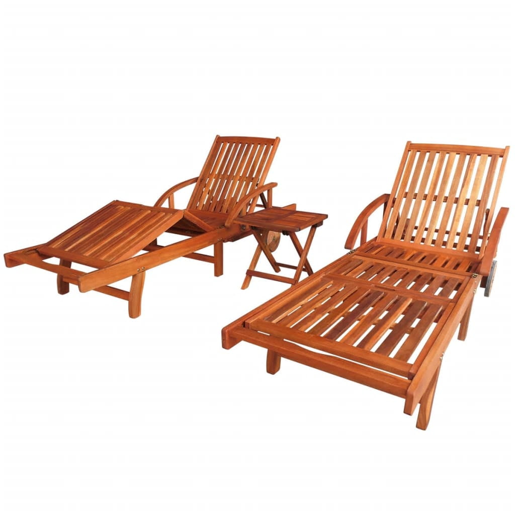 Kepooman Outdoor Solid Acacia Wood Table for Patio Poolside, Set of 2, Brown Kepooman Outdoor Solid Acacia Wood Table for Patio Poolside, Set of 2, Brown