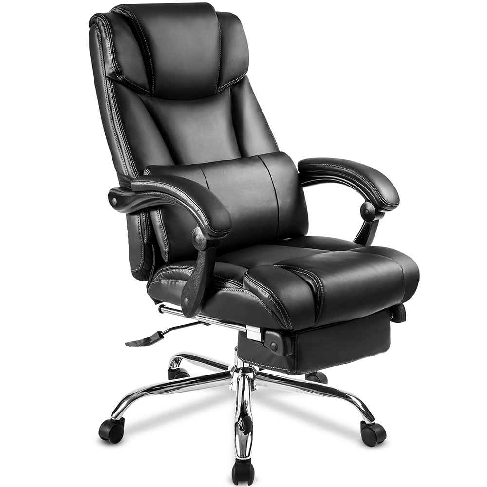 Kepooman PU Leather High Back Office Chair, Mid-Back Executive Conference Task Chair with Arms, Black Kepooman PU Leather High Back Office Chair, Mid-Back Executive Conference Task Chair with Arms, Black