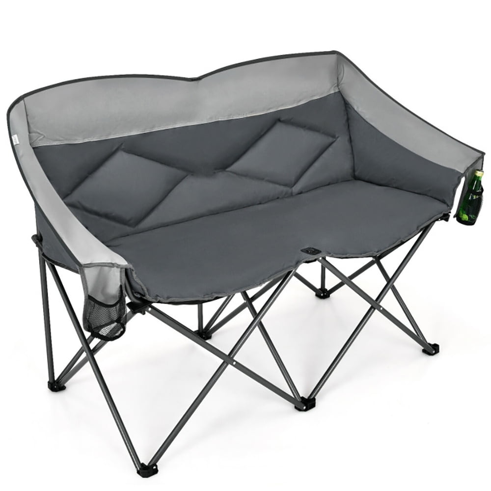 Kepooman Portable Picnic Chairs Folding Camping Chairs Folding Camping Chair with Bags and Padded Backrest Gray Walmart Business Supplies