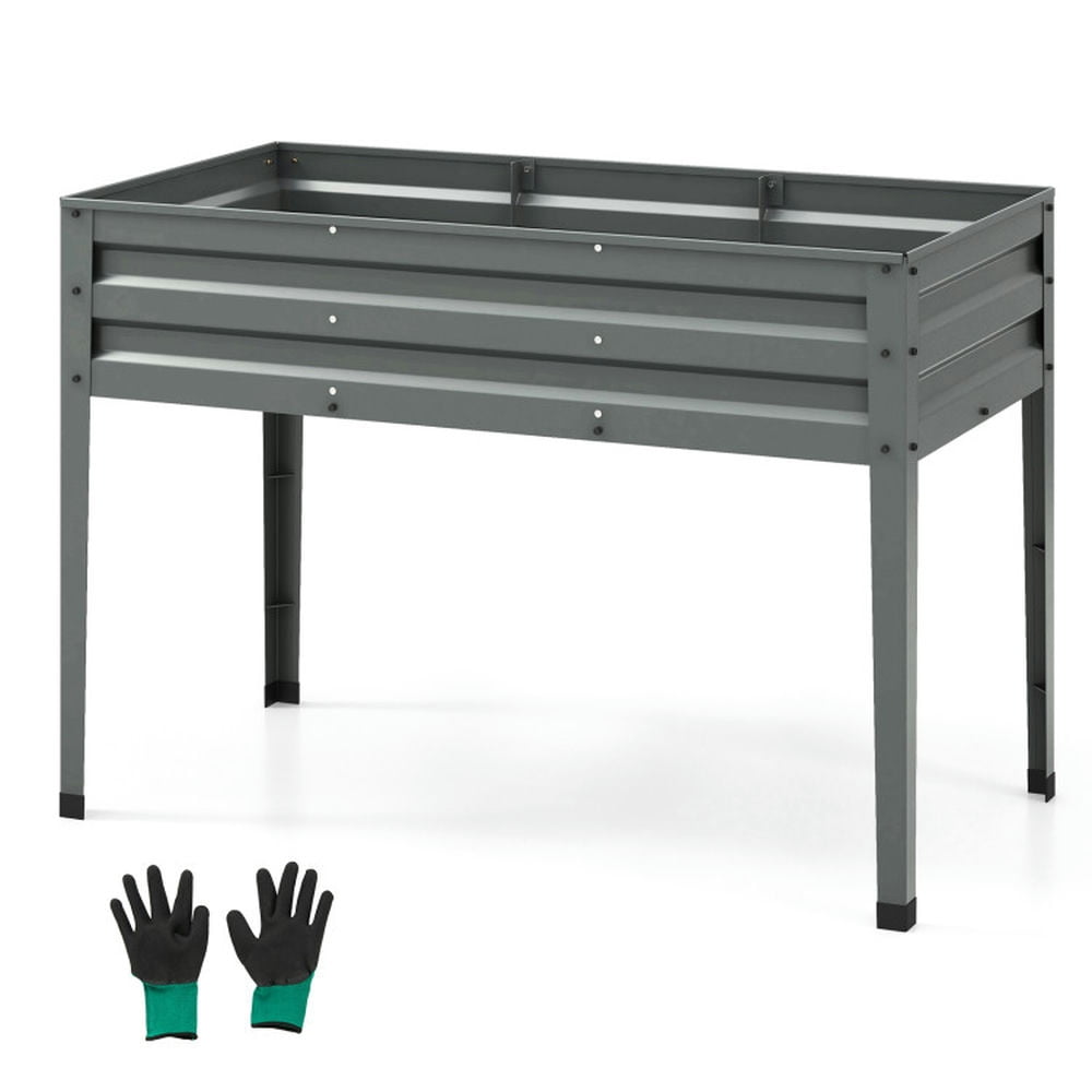 Kepooman Raised Garden Bed, Elevated Raised Beds, Galvanized Raised