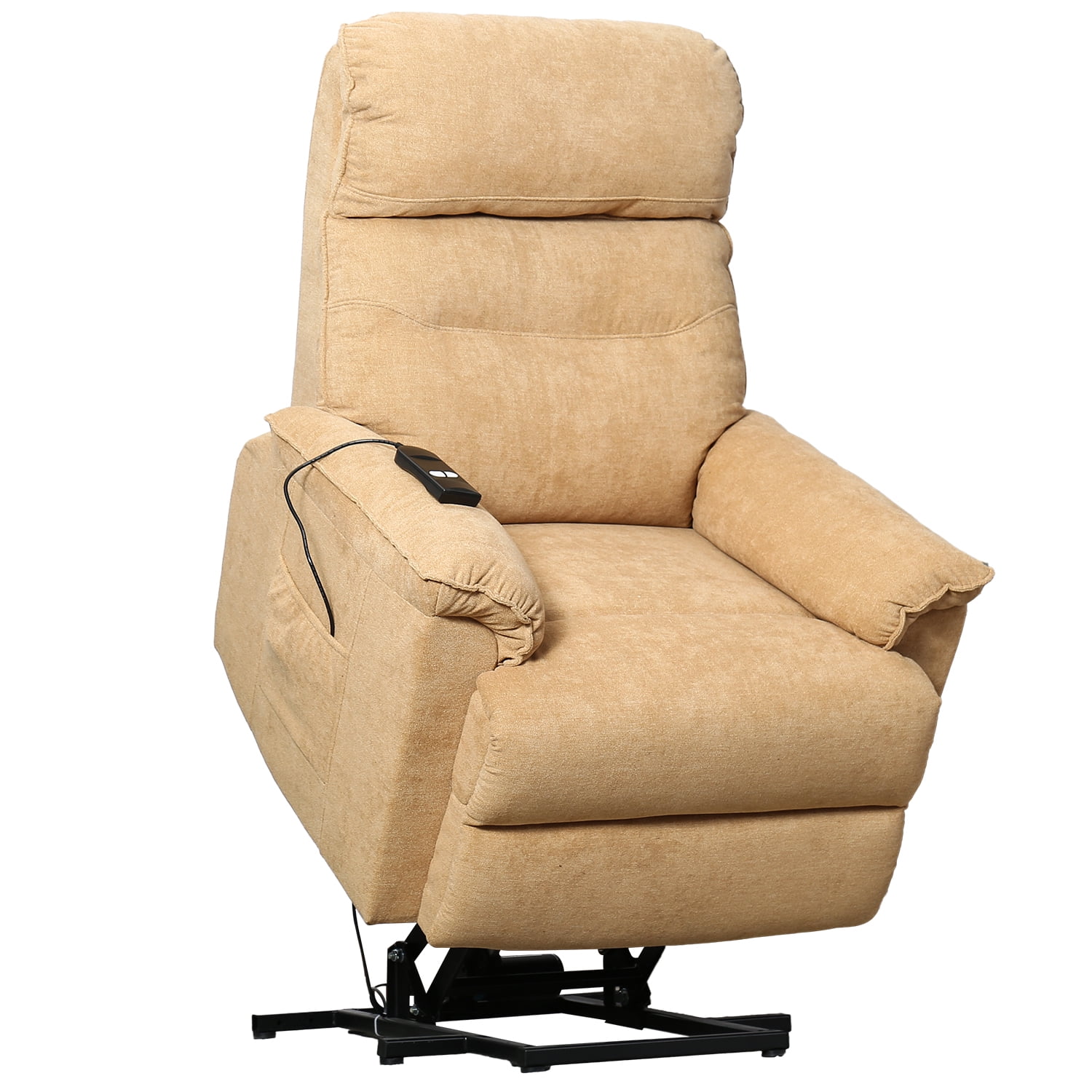 Kepooman Soft Fabric Upholstery Power Lift Chair with Remote for Living Room, Yellow. Kepooman Soft Fabric Upholstery Power Lift Chair with Remote for Living Room, Yellow.