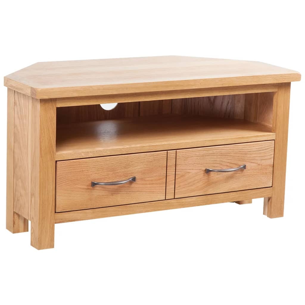 Kepooman Solid Oak Wood TV Storage Cabinet with Drawer for Living Room, Brown Kepooman Solid Oak Wood TV Storage Cabinet with Drawer for Living Room, Brown