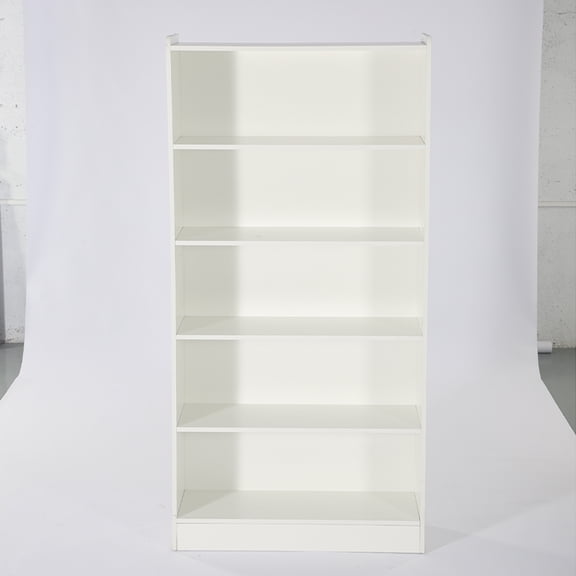 Kepooman Storage Bookcase, Book Shelf,Pantry Cabinet,Wood Bookcase, 72" Tall Bookshelf with 6-Tier Open Storage Shelves,White