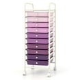 thumbnail image 1 of Kepooman Storage Cart, Mobile Shelving Unit,10 Drawer Rolling Storage Cart Organizer with 4 Universal Casters-Purple, 1 of 8