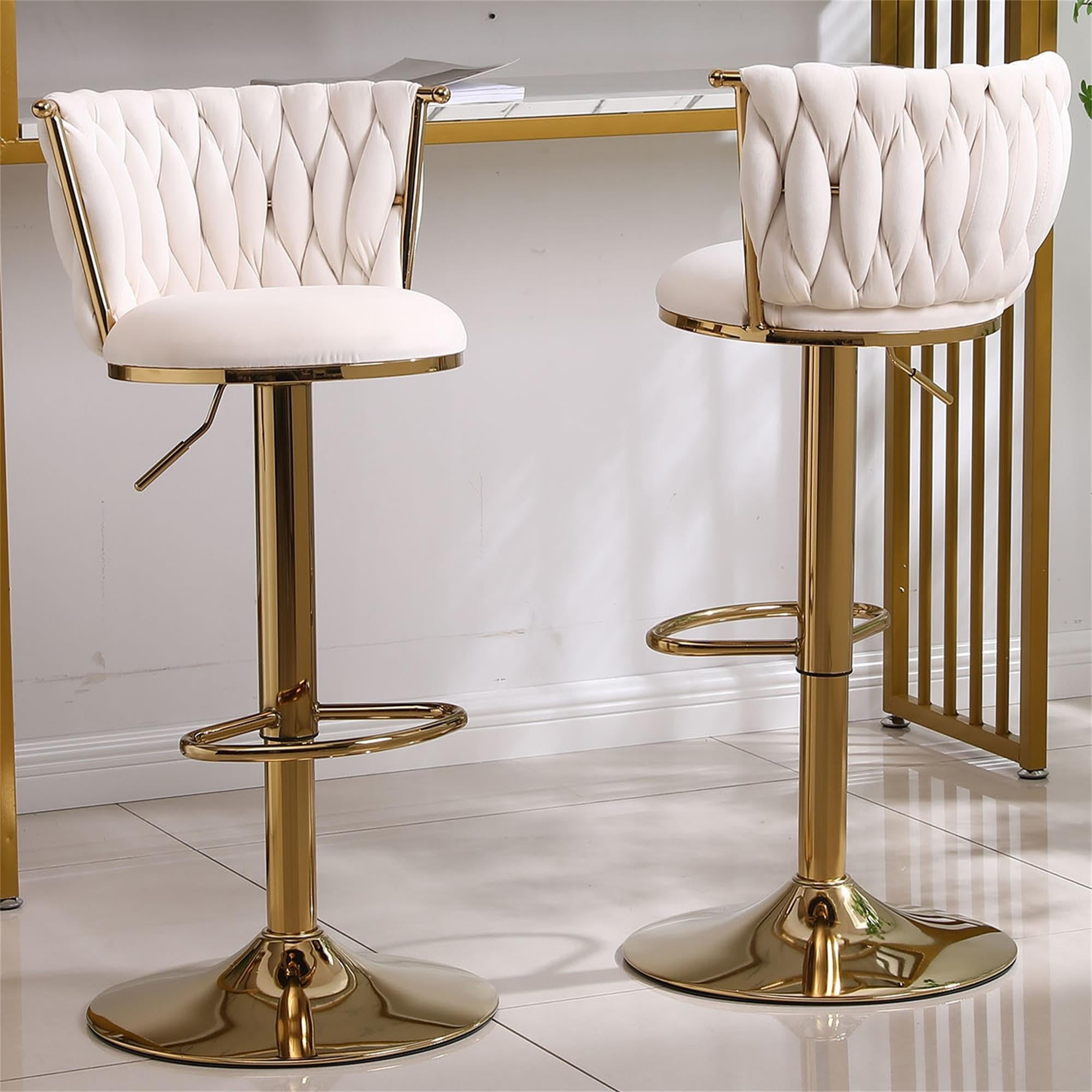 Kepooman Swivel Bar Stools Set of 2, Barstools with Back and Footrest, Counter Height Dining Chairs for Kitchen Pub, Beige Kepooman Swivel Bar Stools Set of 2, Barstools with Back and Footrest, Counter Height Dining Chairs for Kitchen Pub, Beige