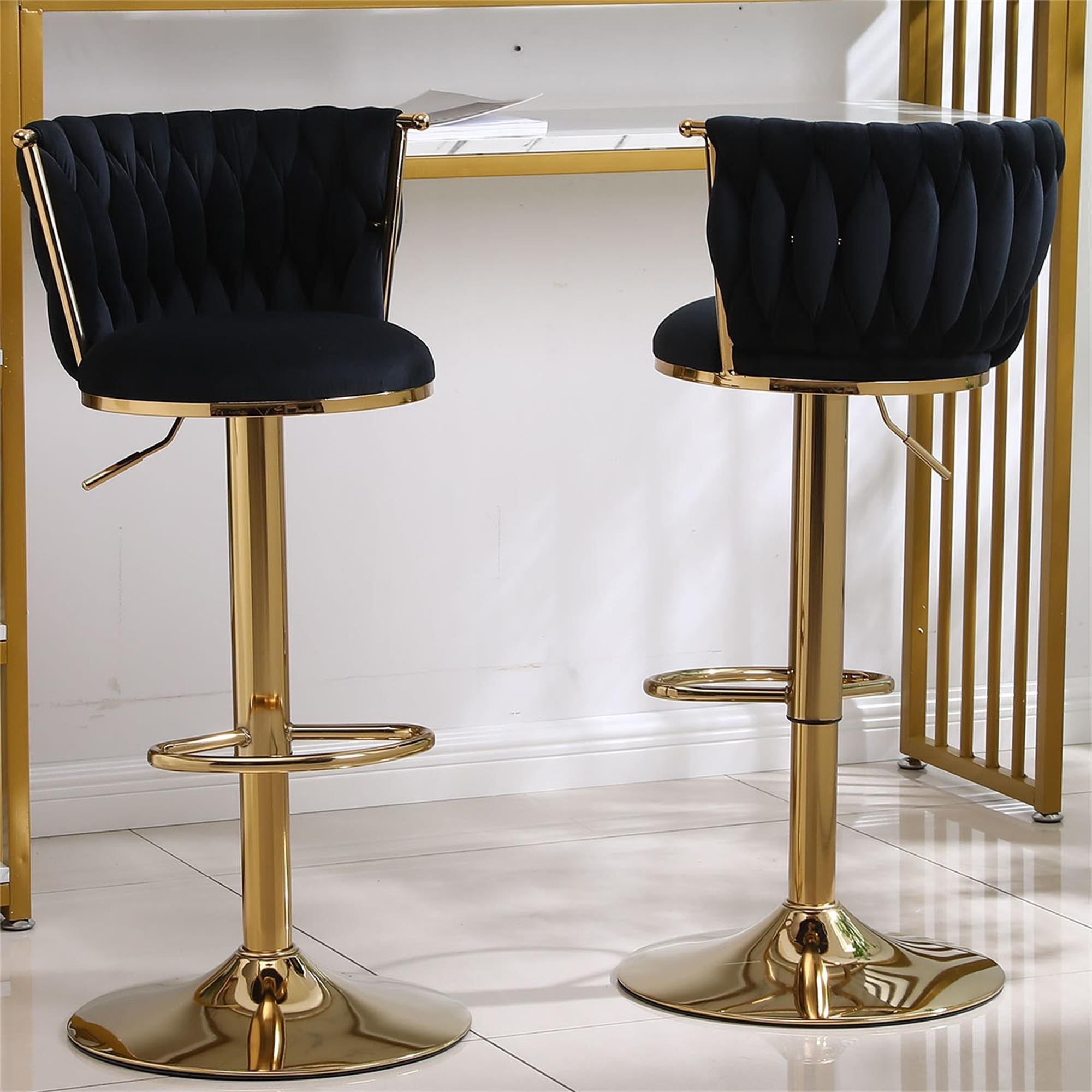 Kepooman Swivel Bar Stools Set of 2, Barstools with Back and Footrest, Counter Height Dining Chairs for Kitchen Pub, Black Kepooman Swivel Bar Stools Set of 2, Barstools with Back and Footrest, Counter Height Dining Chairs for Kitchen Pub, Black