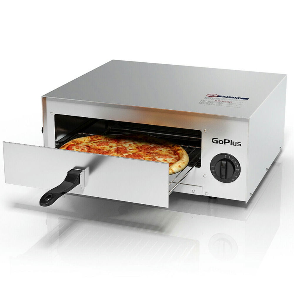 Stainless Steel Countertop Electric Pizza Oven with Timer