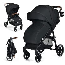 Kepooman Umbrella Stroller,Baby Stroller,5-Point Harness Lightweight Infant Stroller with Foot Cover and Adjustable Backrest-Black