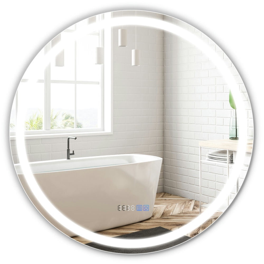Kepooman Wall Mount Mirror, Mirror,Modern Vanity Mirror,32 Inch Anti-Fog Bathroom Wall Mirror with 3-Color LED Lights Kepooman Wall Mount Mirror, Mirror,Modern Vanity Mirror,32 Inch Anti-Fog Bathroom Wall Mirror with 3-Color LED Lights