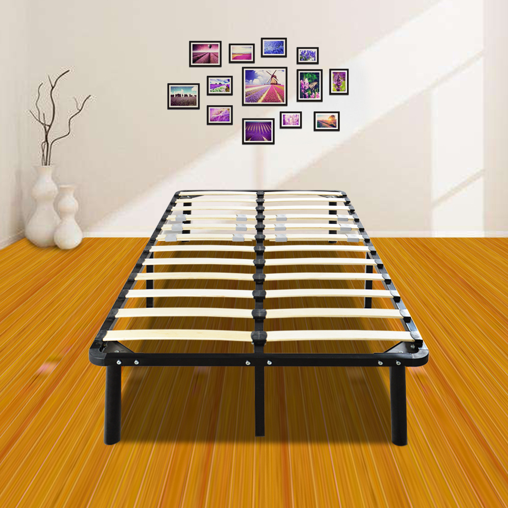 Kepooman Wooden Bed Slat and Metal Iron Stand, Head Support/Bed Frame/Platform Bed, Full Size, Black - image 1 of 6