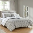 thumbnail image 1 of Keppel 10 Piece Comforter Set Complete Bed in a Bag Pleated Ruffles and Reversible Print Bedding with Sheet Set, 1 of 5