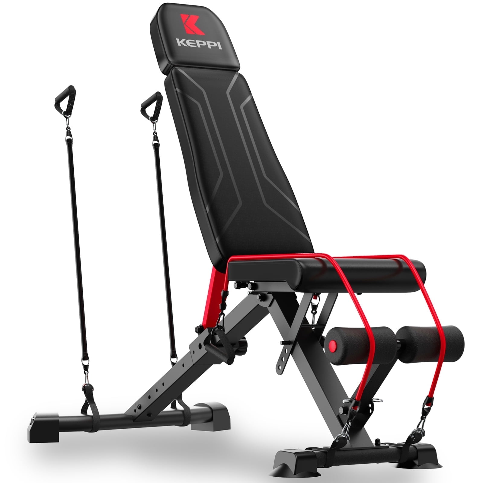 Keppi Adjustable Weight Bench for Full Body Strength Training, 900LB Foldable Workout Bench Press for Home Gym