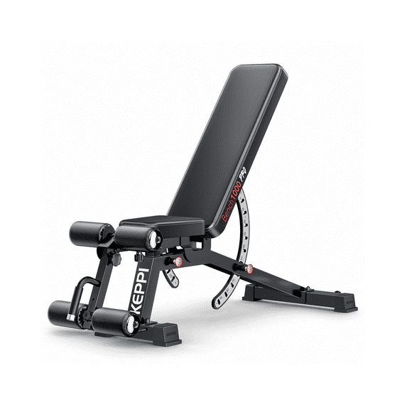 Keppi Fitness Foldable Adjustable Weight Bench, 1200 lb Capacity, Removable Foot Catch