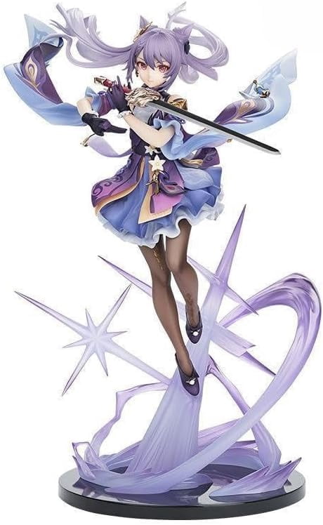 Keqing Figures, Seven Stars of Liyue Keqing Figure Statue 26cm/10.2inch Cosplay PVC Anime Model Game Character Figurine Collection Decoration Gift