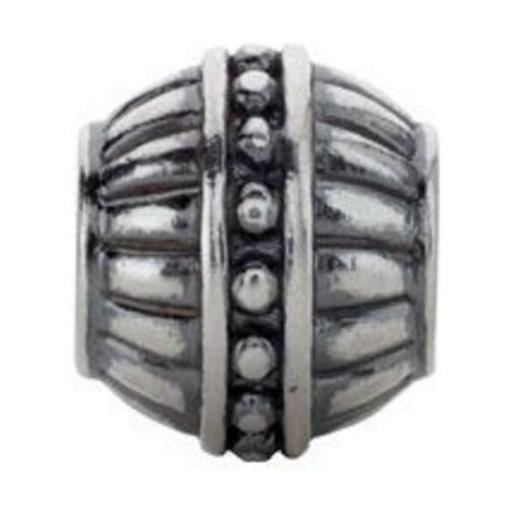Kera Round Fluted Single Granulated Bead in Sterling Silver