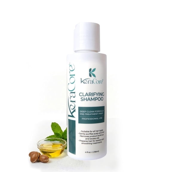 KeraCore Clarifying Shampoo Deep Cleansing Hair Detox & Pre-Treatment Primer The Ultimate Hair Reset Button for Light, Vibrant Hair, Optimized for Treatments 4 OZ