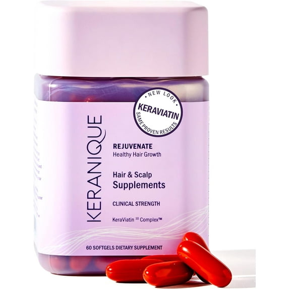 Keranique KeraViatin Scalp & Hair Growth Vitamins with Biotin & Vitamin B, 120 Softgels, (2-Pack)