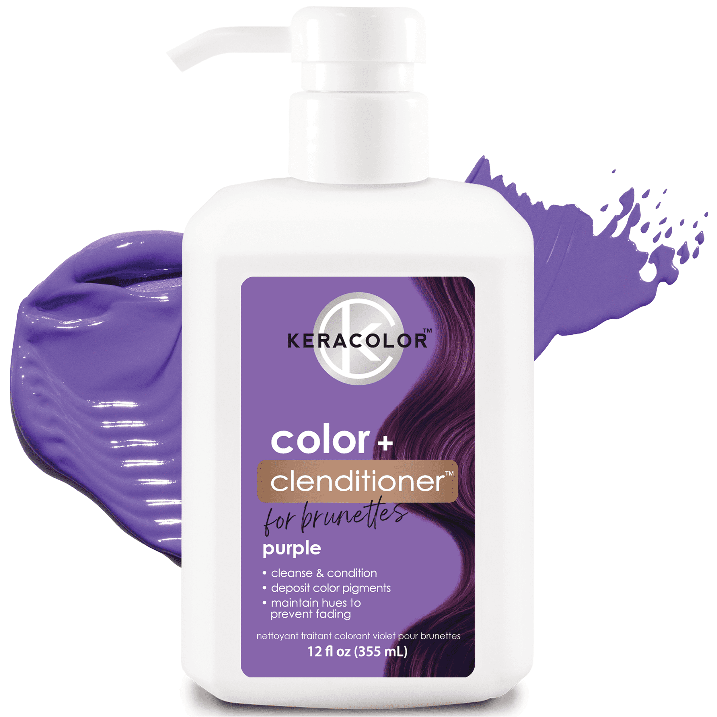 Keracolor Clenditioner for Hair Dye, Purple, 12 fl oz