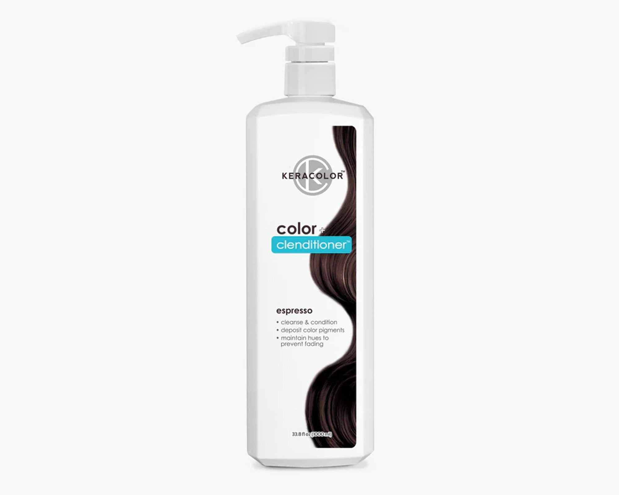 Keracolor Color + Clenditioner -Semi-permanent hair dye- 3-in-1 Product Color, Cleanse, Condition - Espresso -33.8oz