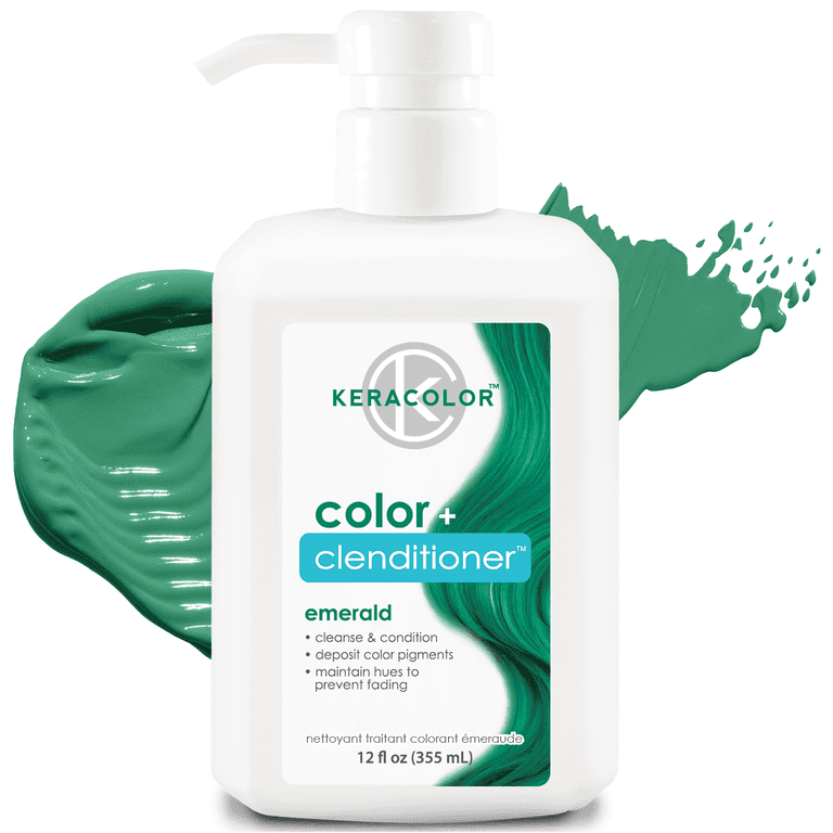 Keracolor Semi Permanent Hair Dye 3 in 1 Clenditioner, Emerald, 12
