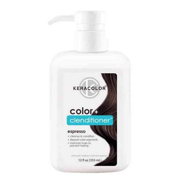 Keracolor Semi Permanent Hair Dye 3 in 1 Clenditioner, Espresso, 12 fl oz