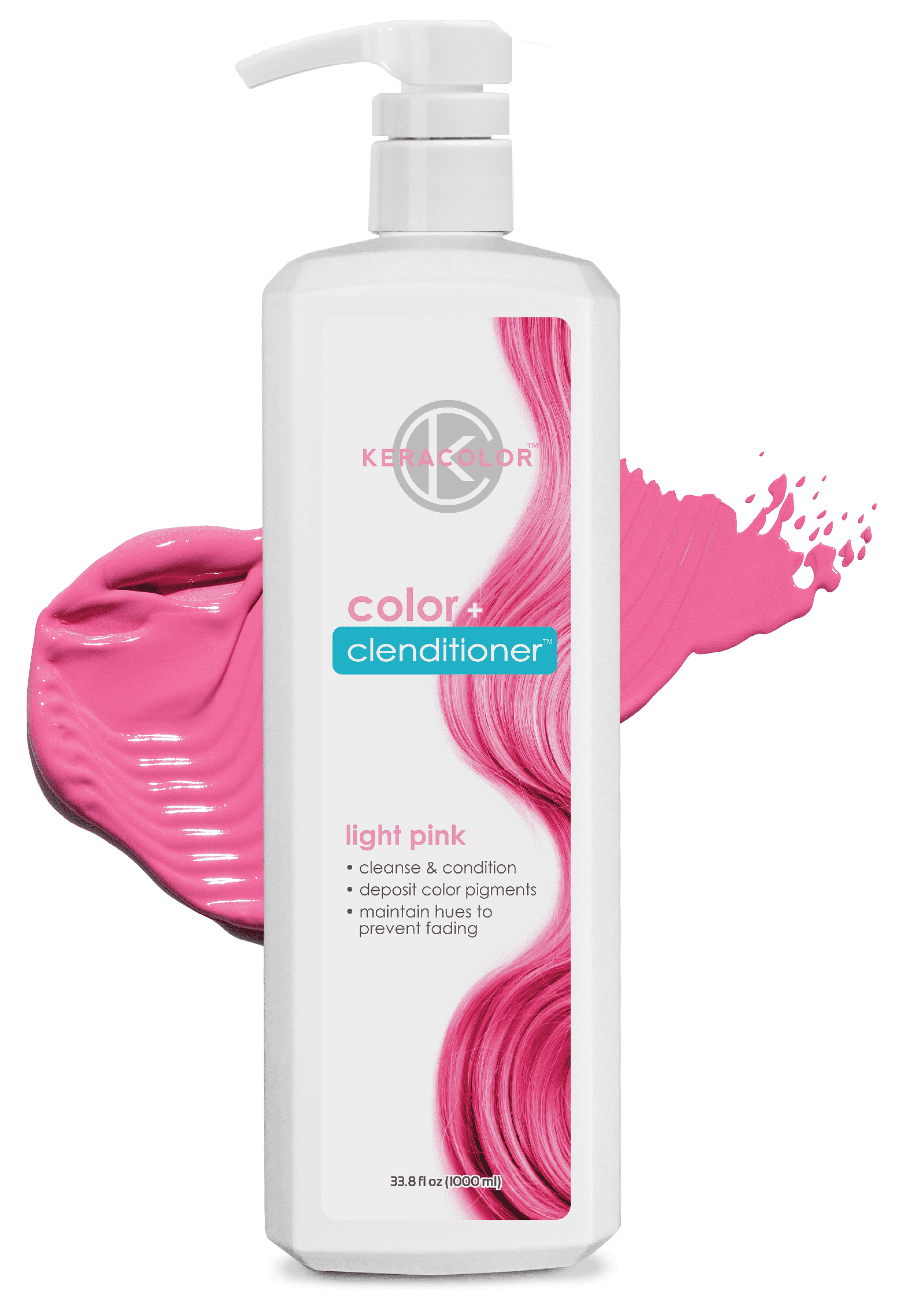 Keracolor 3in1 SemiPermanent Hair Dye Clenditioner, Light Pink, 33.8 fl oz