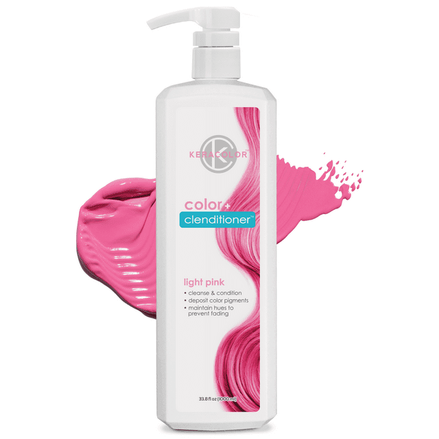 Keracolor 3in1 SemiPermanent Hair Dye Clenditioner, Light Pink, 33.8 fl oz