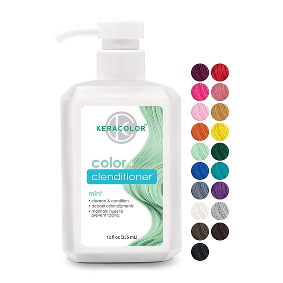 Keracolor Semi Permanent Hair Dye 3 in 1 Clenditioner, Mint, 12 fl oz