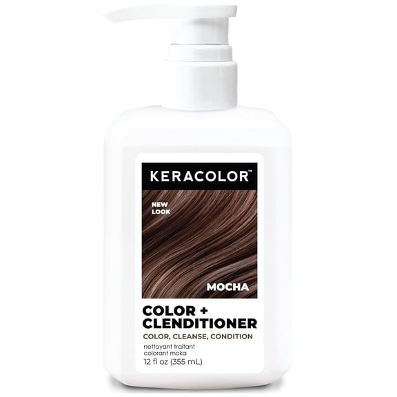 Keracolor Semi Permanent Hair Dye 3 in 1 Clenditioner, Mocha, 12 fl oz
