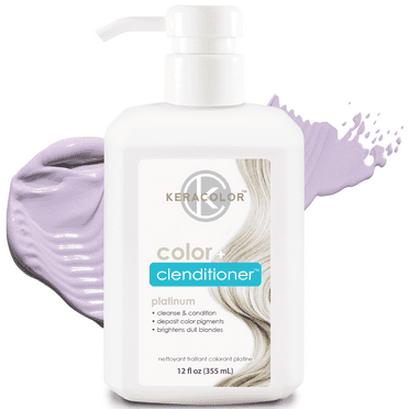 Keracolor Semi Permanent Hair Dye 3 in 1 Clenditioner, Platium, 12 fl oz