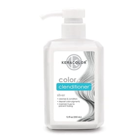 Keracolor Semi Permanent Hair Dye 3 in 1 Clenditioner, Silver, 12 fl oz