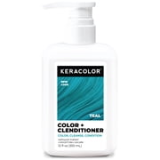 Keracolor Semi Permanent Hair Dye 3 in 1 Clenditioner, Teal, 12 fl oz