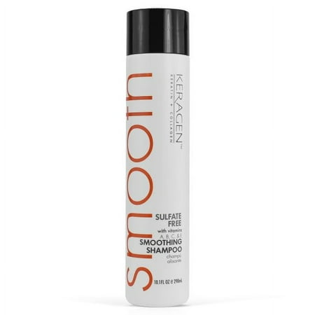 KERAGEN - Smoothing Shampoo with Keratin and Collagen for All Hair Types, Sulfate Free - Moisturizes, Strengthens, Protects Color and Repair - Panthenol, Vitamins, and Jojoba Oil