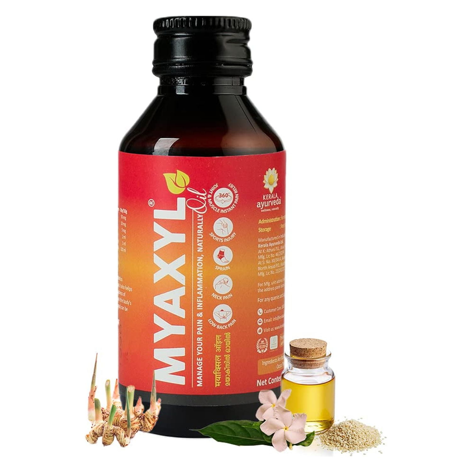 Kerala Ayurveda Myaxyl oil 60ml With Nandivriksha, Devadaru, Rasna