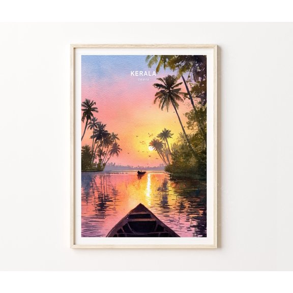 Kerala India Sunset Backwaters Home Decor