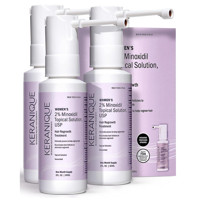 Keranique, Hair Regrowth Treatment Spray, 2% Minoxidil, 3pk 2 fl
