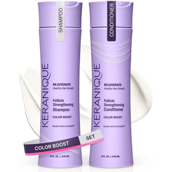 Keranique Volumizing Color Safe Shampoo & Conditioner Set for Color Treated Hair, 2 Piece, 8 fl oz
