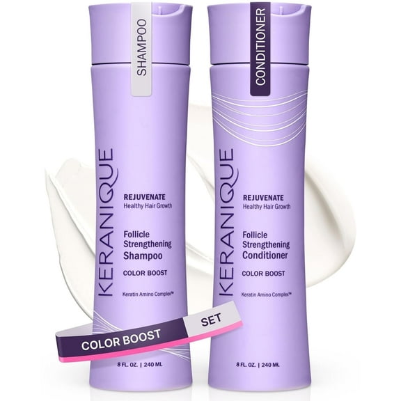 Keranique Volumizing Color Safe Shampoo & Conditioner Set for Color Treated Hair, 2 Piece, 8 fl oz