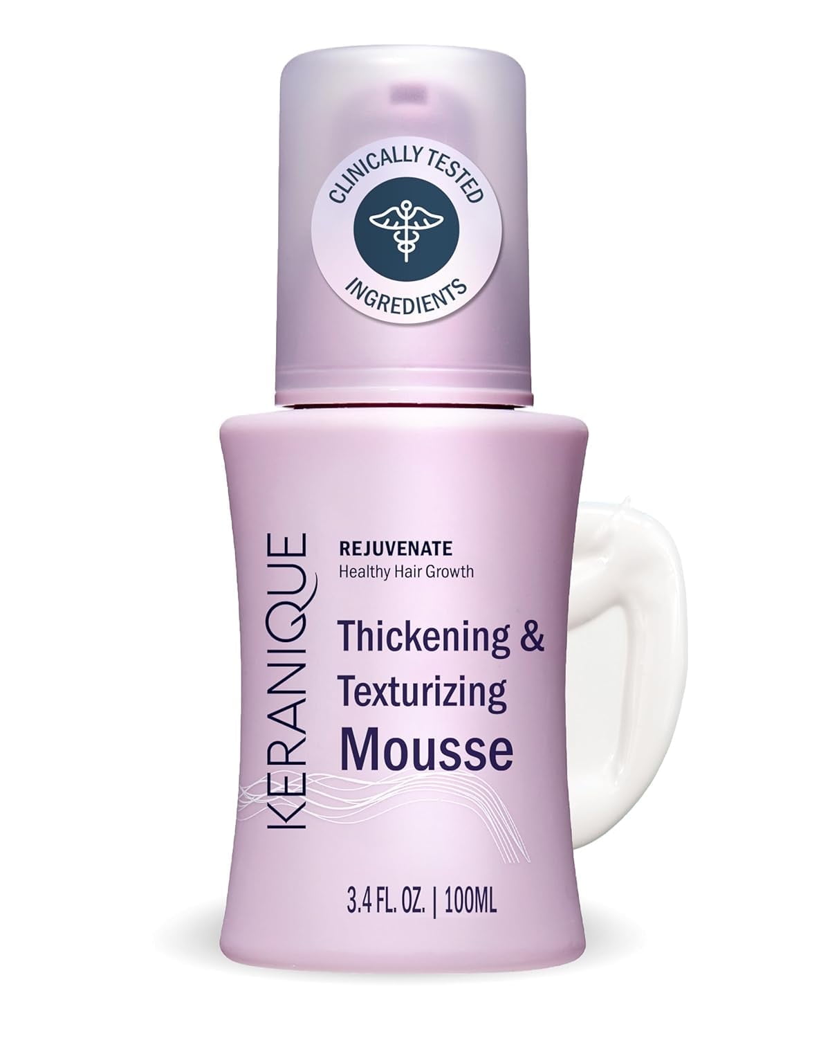 Keranique Womens Hair Thickening & Texturizing Volume Mousse with Keratin Amino Complex, 3.4 fl oz
