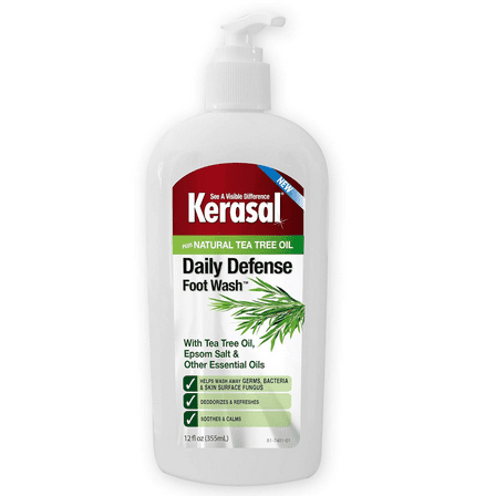 Kerasal Daily Defense Foot Wash Plus Natural Tea Tree Oil, Liquid, 12 fl oz