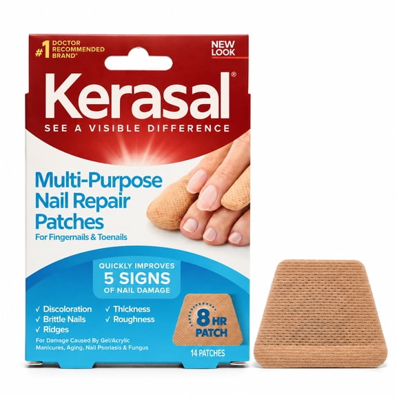 Kerasal Multi-Purpose Fungal Nail Repair Patch for Damaged & Discolored Nails, 14 Count