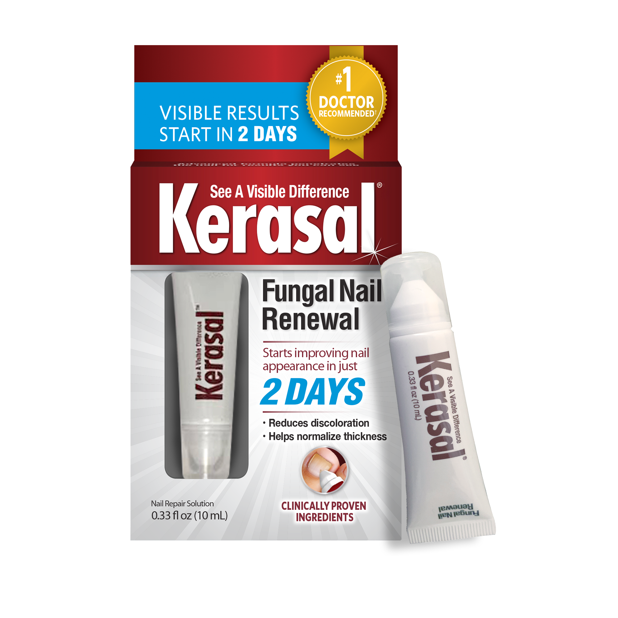 Kerasal Nail Fungal Nail Renewal Treatment for Discolored or Damaged Nails, 10ml (0.33oz) - image 1 of 10